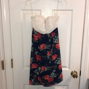 Strapless, floral dress